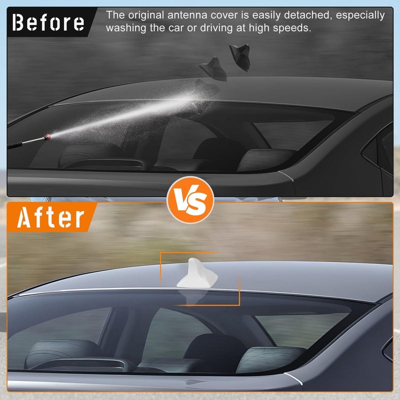 AMSPRAC Shark Fin Antenna Cover Compatible with for Elantra Sedan MD 2011-2016,for Hyundai Sonata Sedan YF 2009-2014 w/GPS,for Genesis Sedan BH 2008-2013,96210,962103Q800,962103X100NKA (White) - Image 4